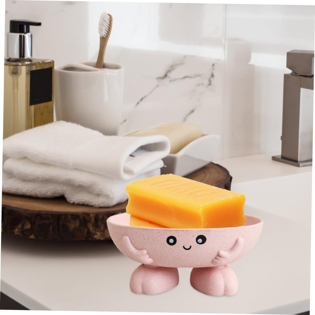 adesnwt x2 Adorable 2-Piece Cartoon Soap Dish