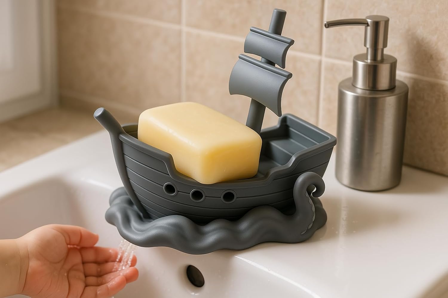 Sinking Pirate Ship Soap Dish
