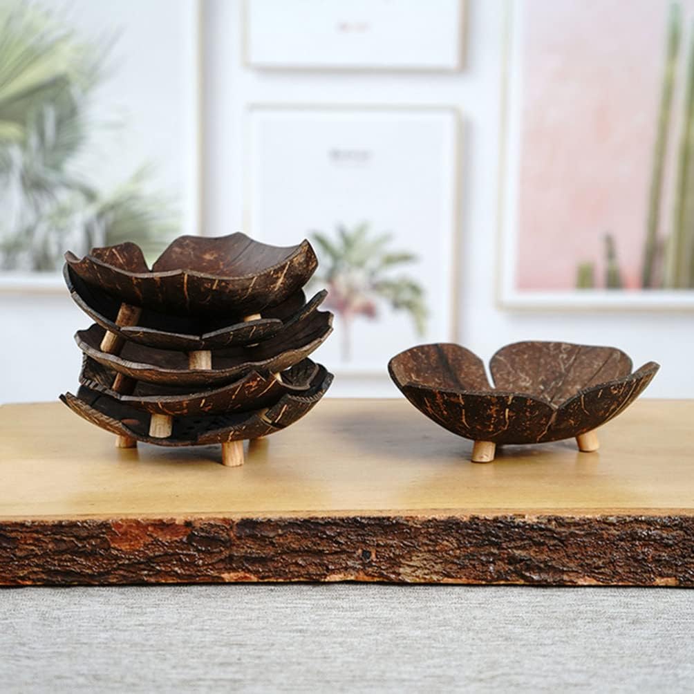 Eco-Friendly Coconut Shell Flower-Shape Soap Dish