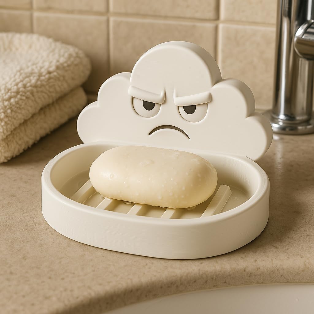 Grumpy Cloud Soap Dish compact fun for the bathroom