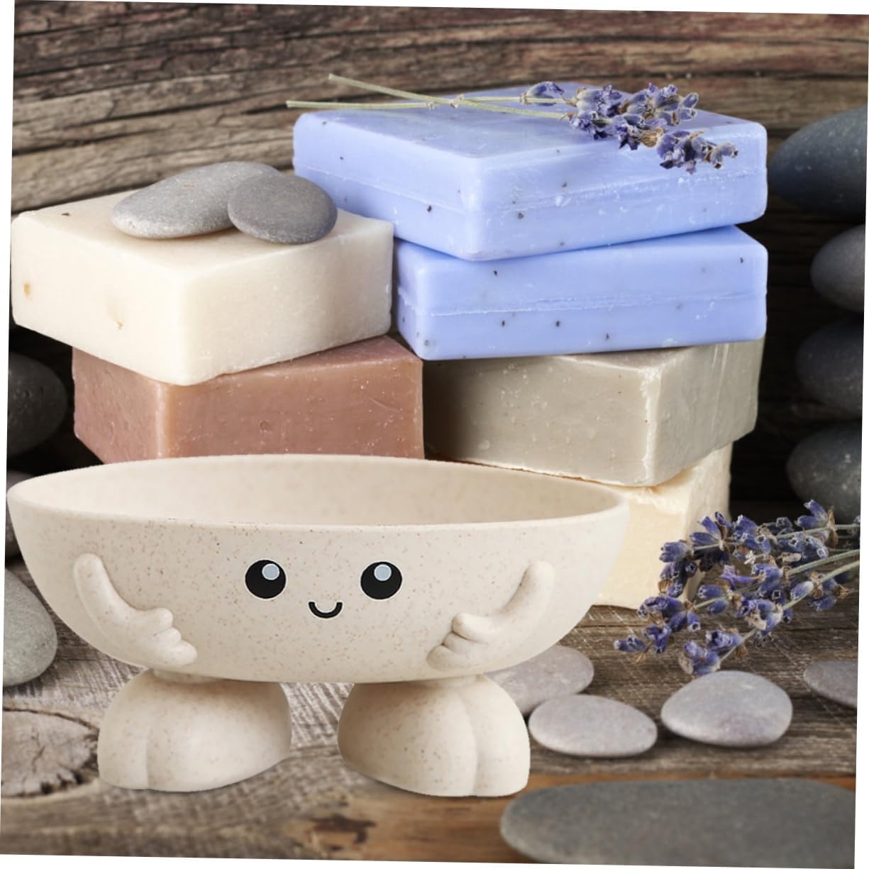 Cute Cartoon Soap Holder Set for Bathroom Kitchen