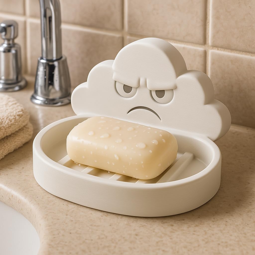 Grumpy Cloud Soap Dish compact fun for the bathroom