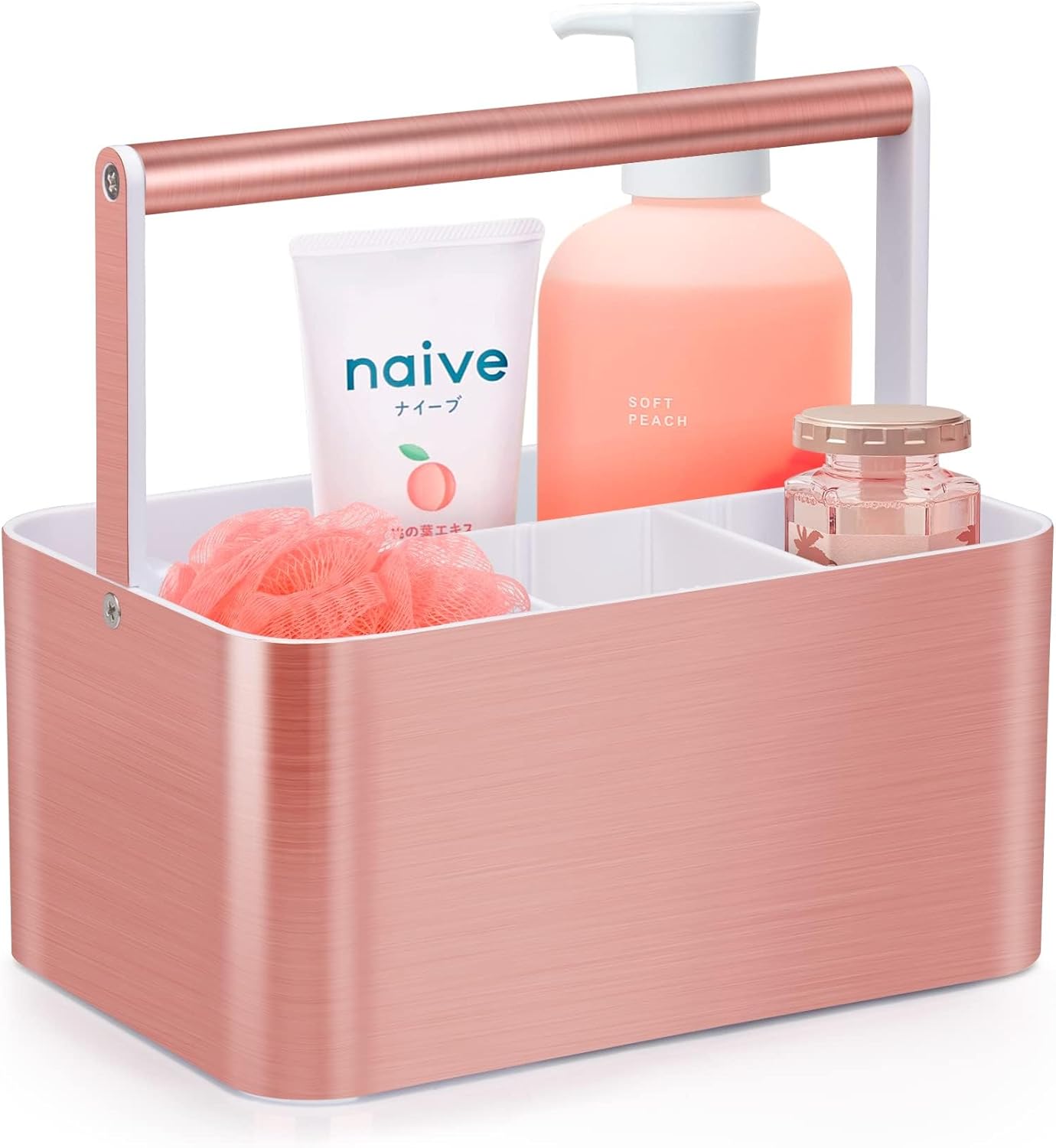 Portable Shower Caddy Tote with Handles Pink