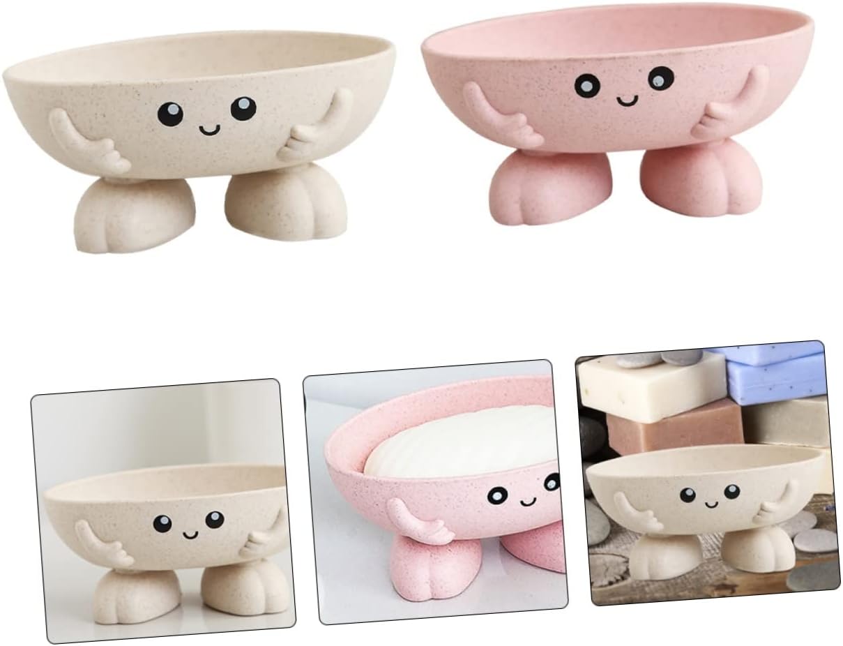 DECHOUS 2-Piece Cartoon Soap Dish Holder