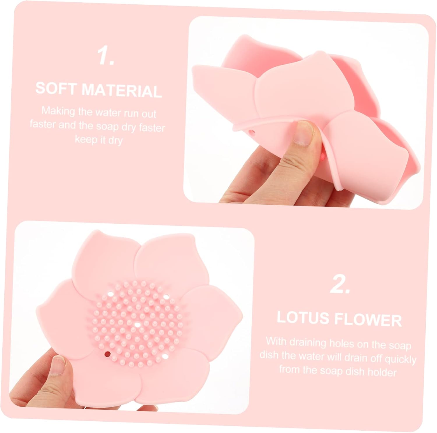 Flower-Shape Silicone Soap Dish Holder for Home Kitchen