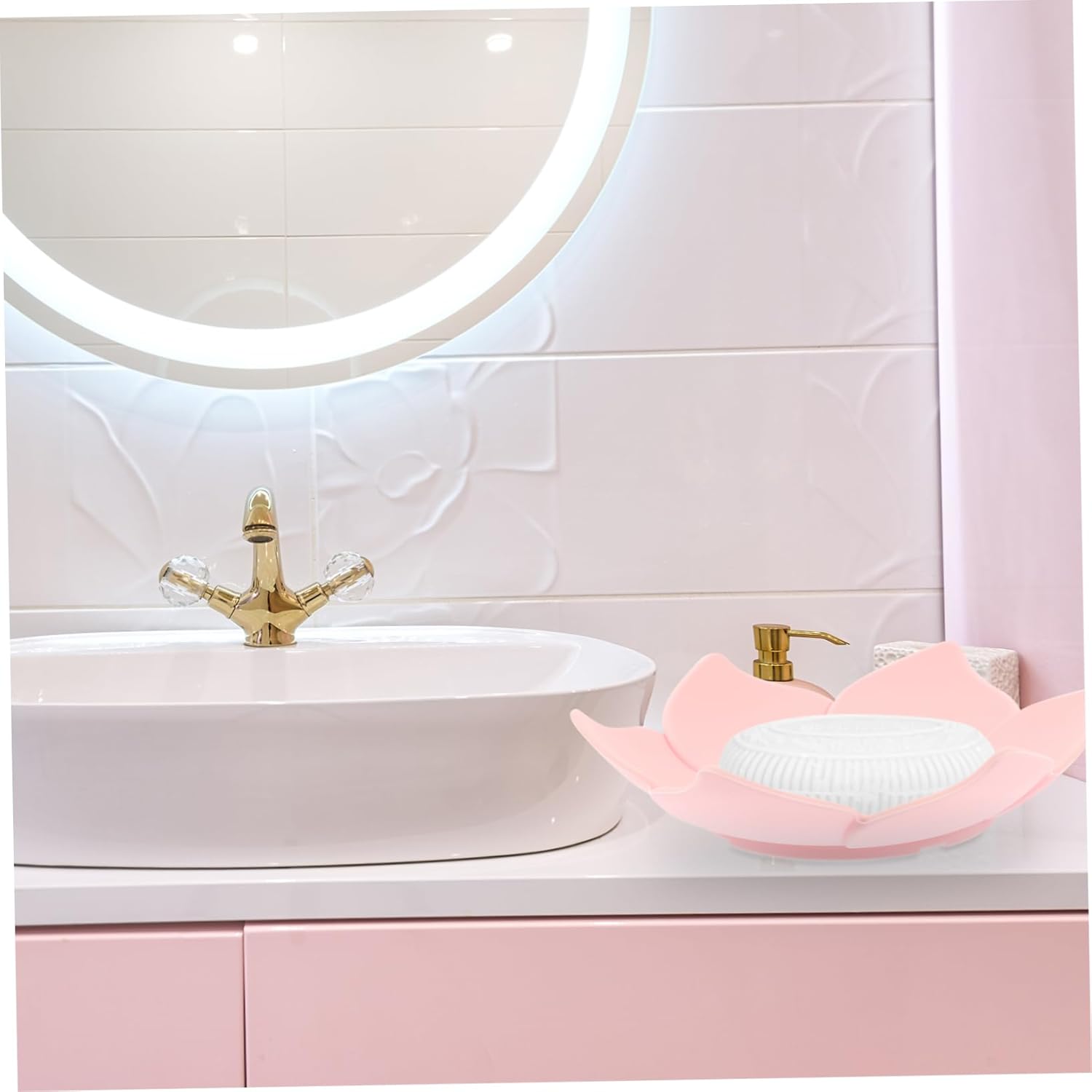 2-Piece Creative Silicone Soap Box Flower-Shaped Organizer