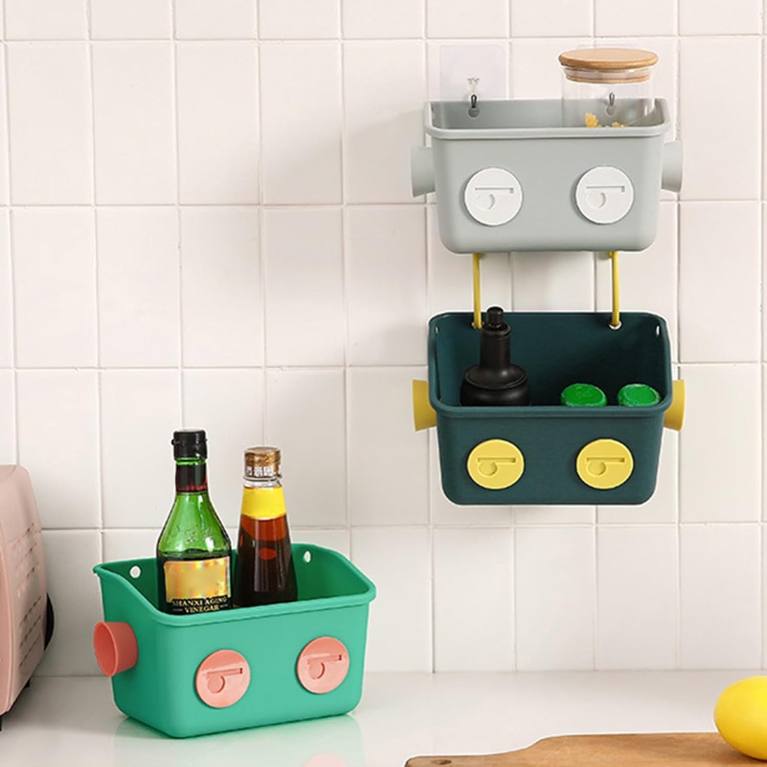 Shower Storage Organizer With Hooks Blue LZ 042901