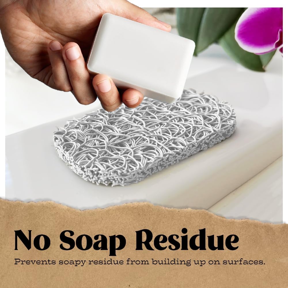 -flexible self-draining bar soap holder 2-pack
