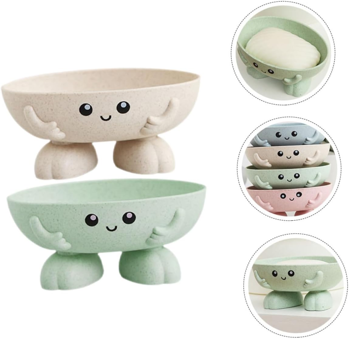 Set of 2 Bar Soap Dishes for Bathroom Drainage and Storage