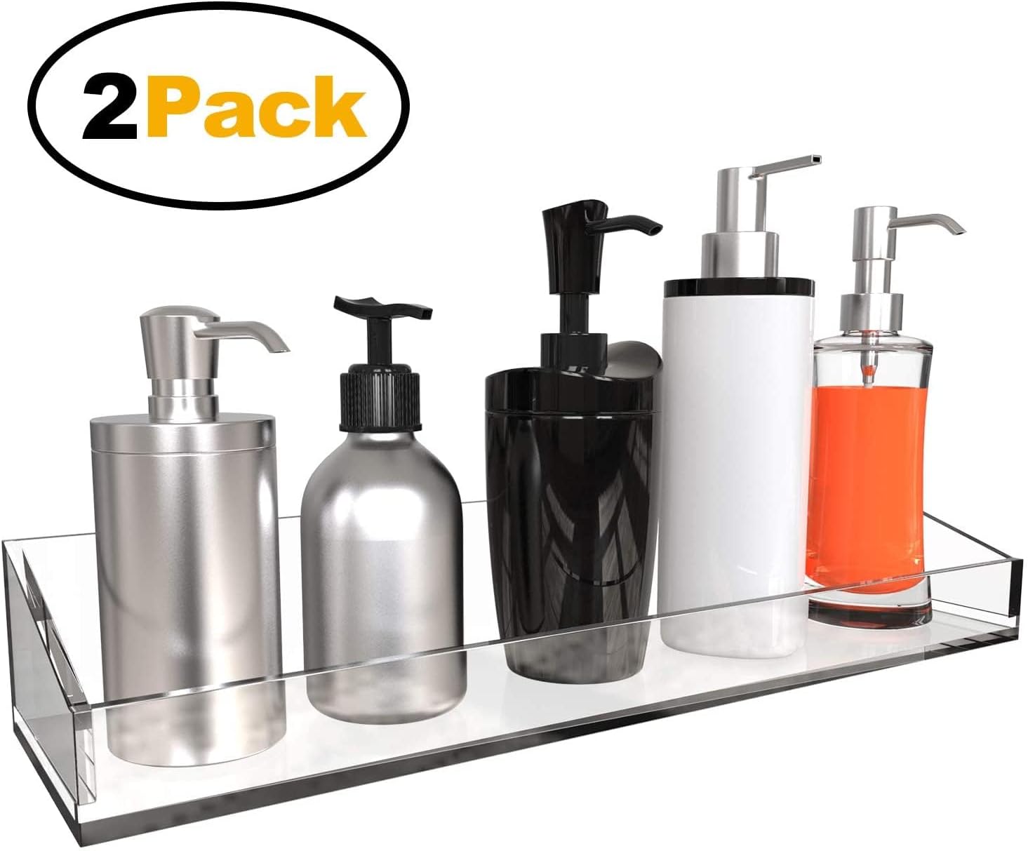 Floating Acrylic Bathroom Caddy 2-Pack
