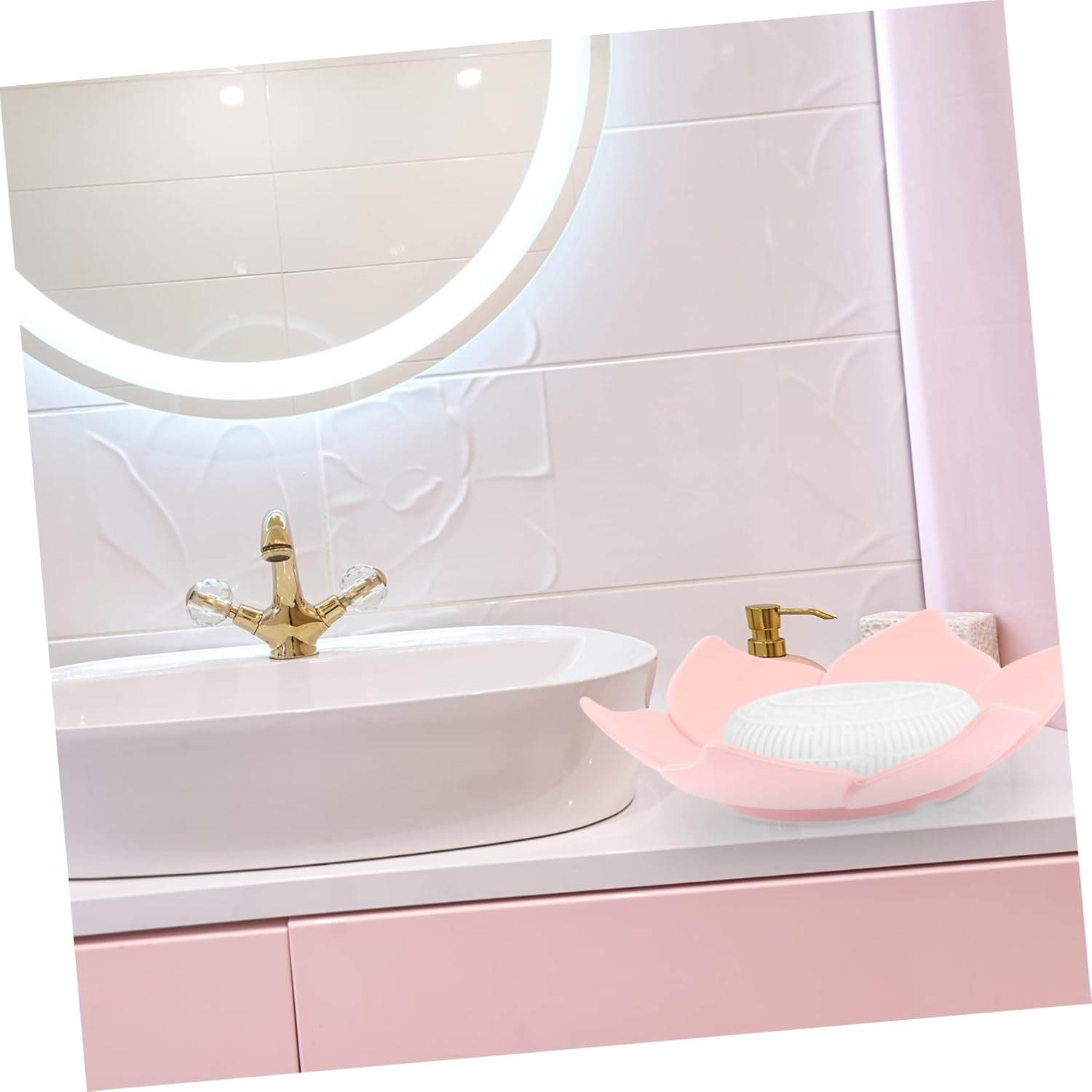 Floral Silicone Soap Holder 2-Piece Set