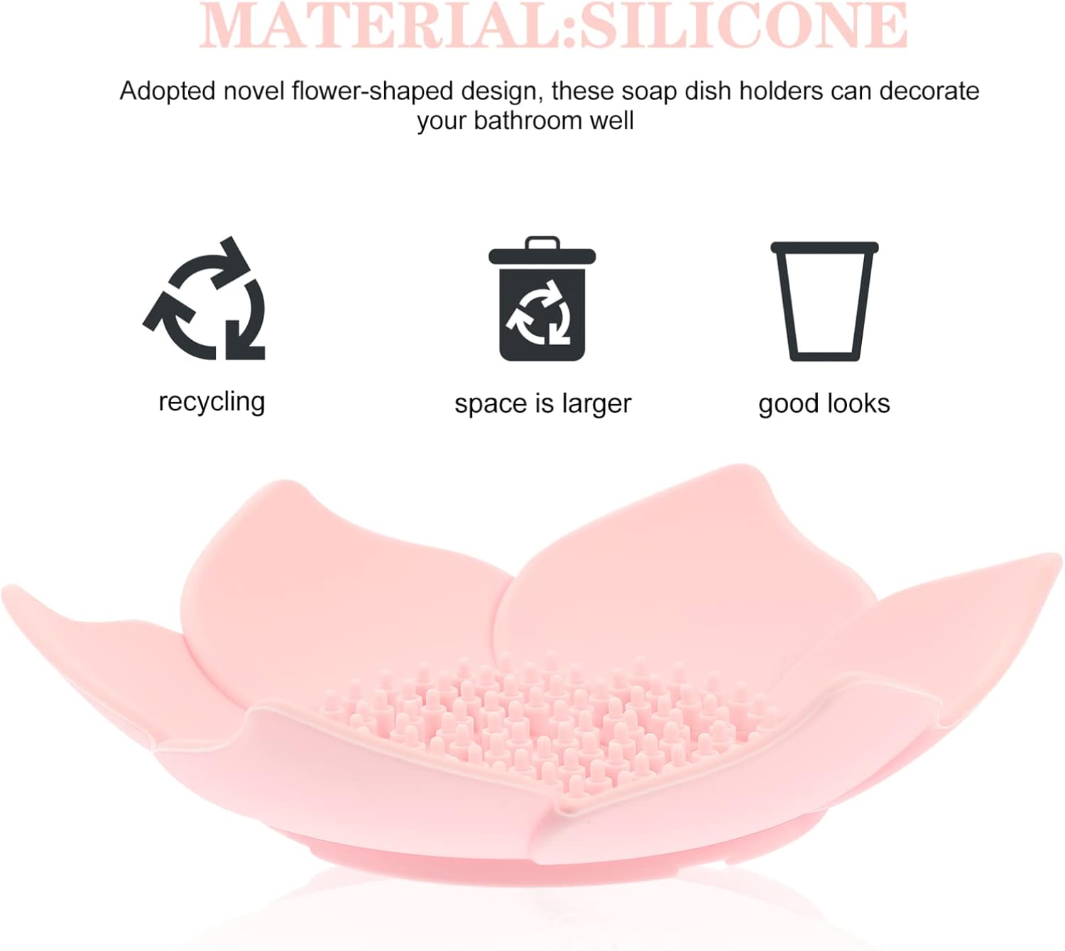 Floral Silicone Soap Holder with draining feature