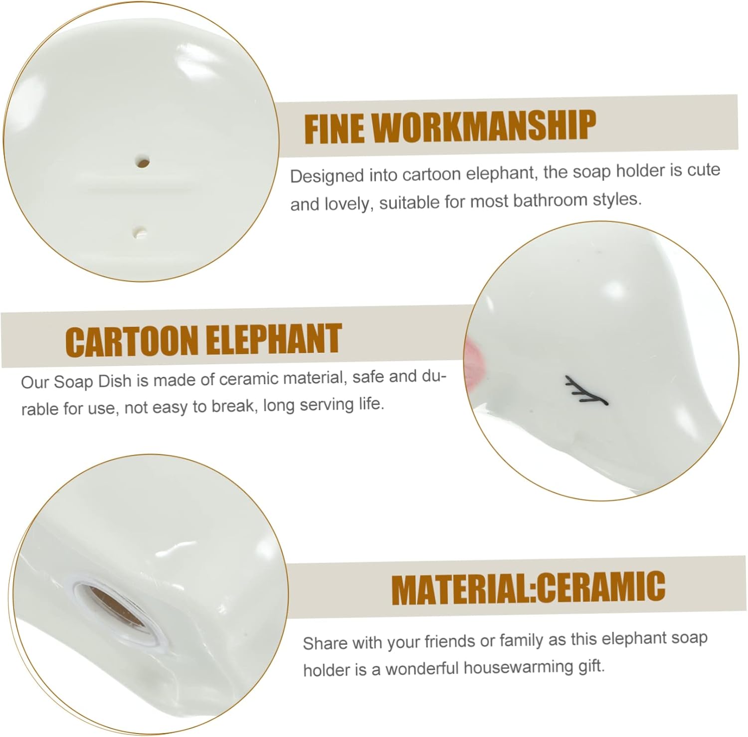 Cartoon Elephant Self-Draining Soap Dish
