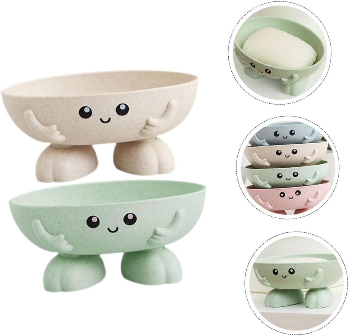 2-Piece Cartoon Self-Draining Soap Holder Tray