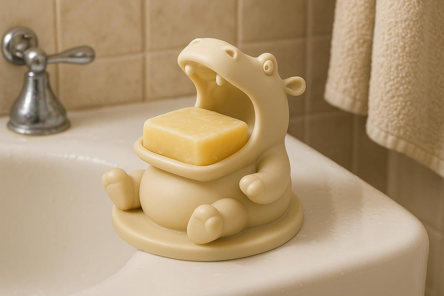Adorable Hippo Design Soap Dish