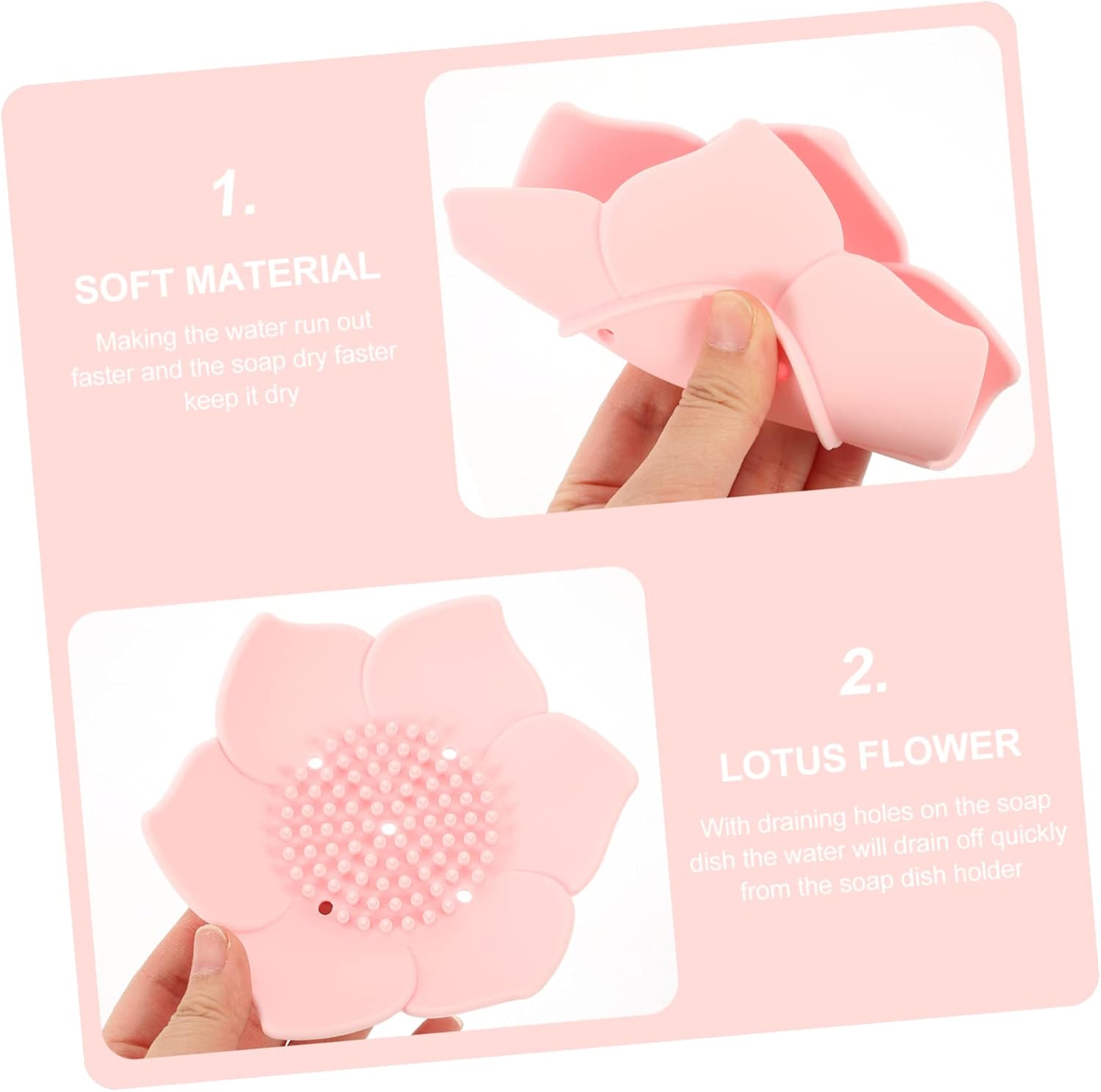 Unomor Silicone Flower Soap Holder 2-Pack