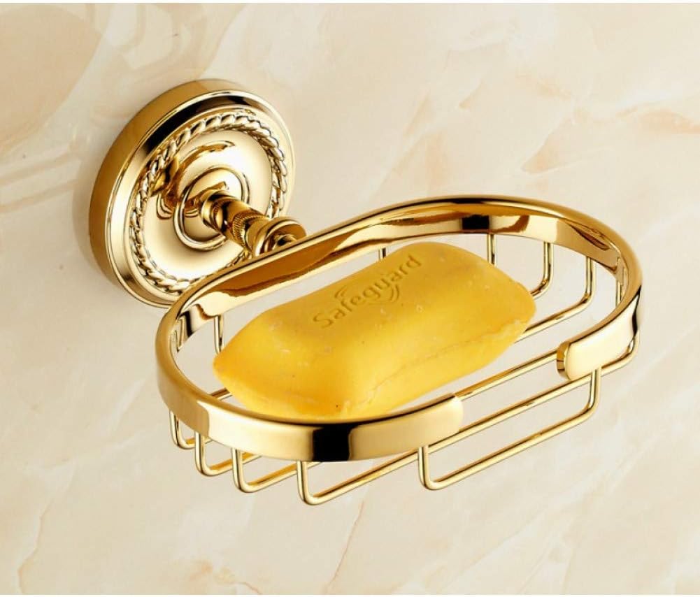 _soap dish with polished gold finish