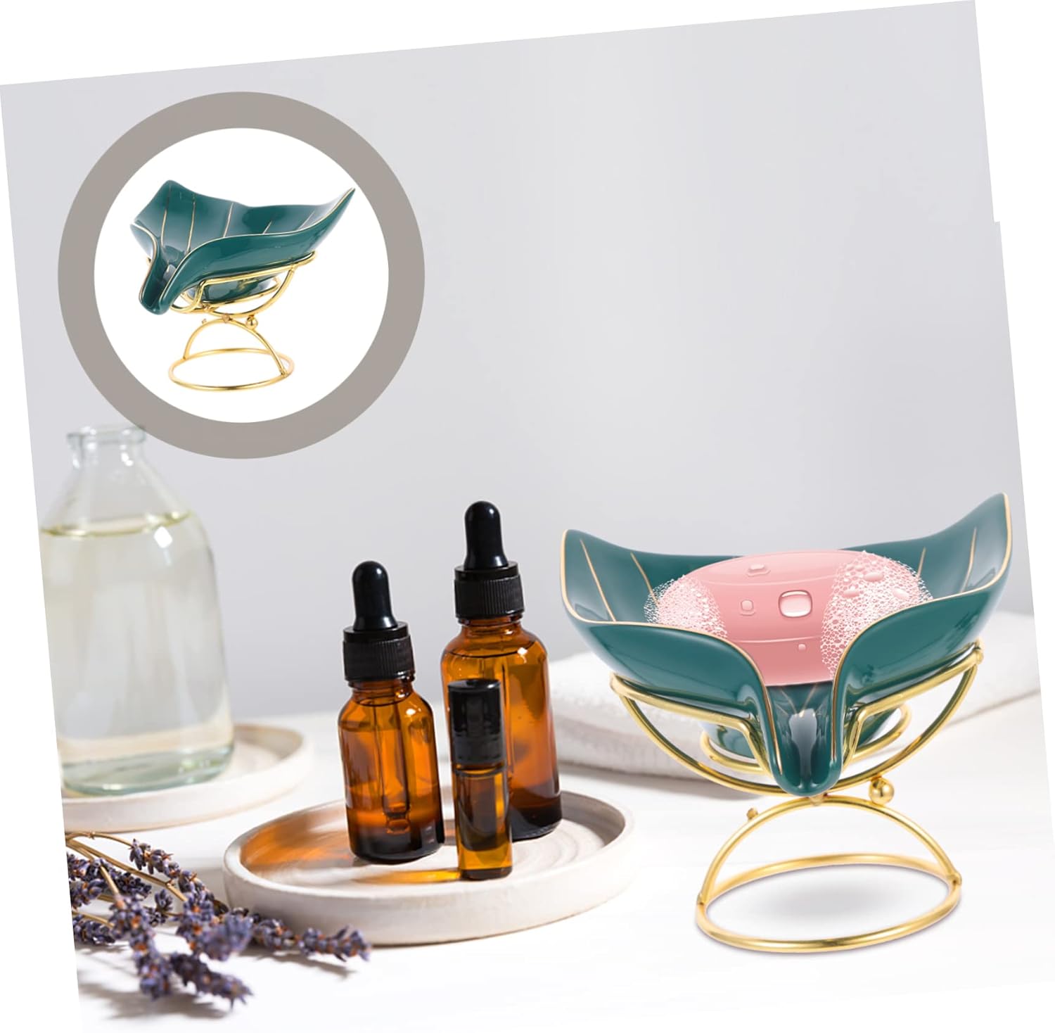 Stylish bathroom tray holder Unique mermaid soap dispenser - Easy to clean Durable