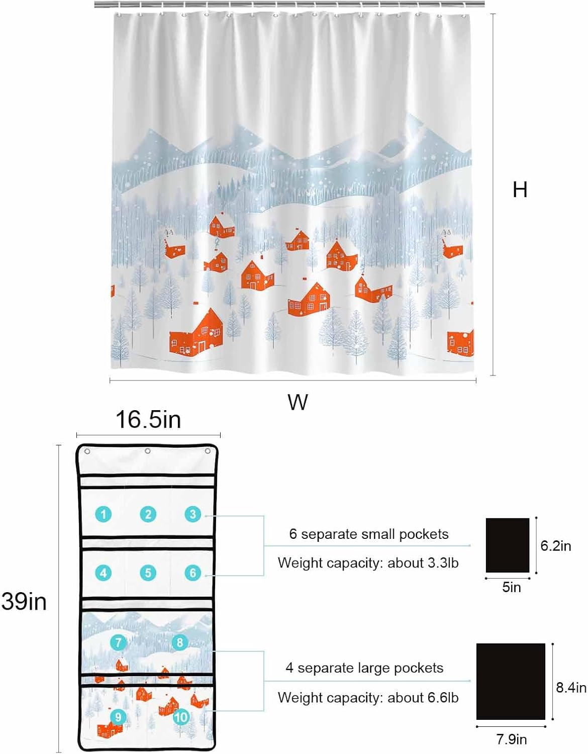 ZFUNCING Mesh Shower Organizer Set