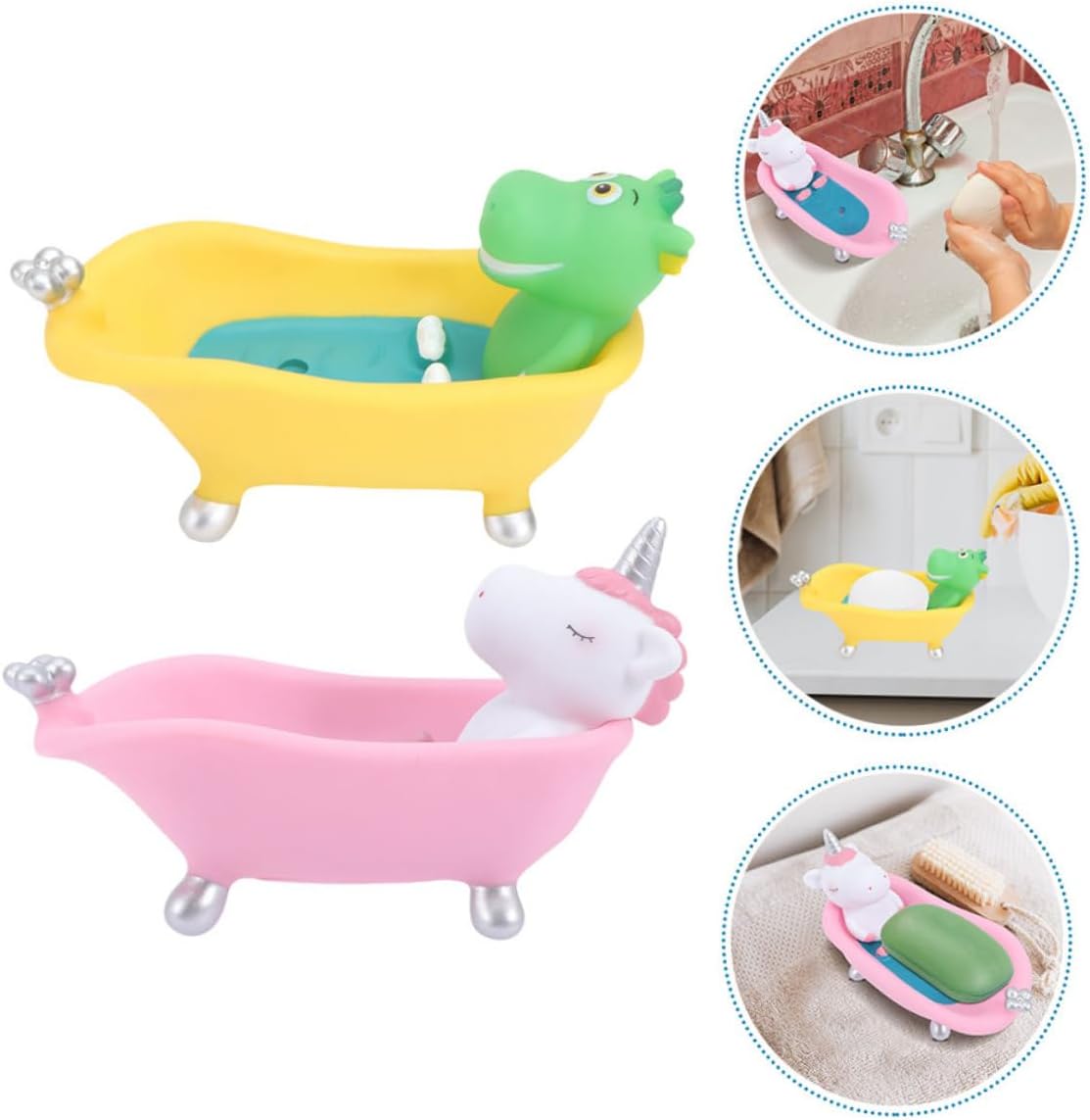 2pcs Cute Cartoon Soap Dish for Bathroom and Shower