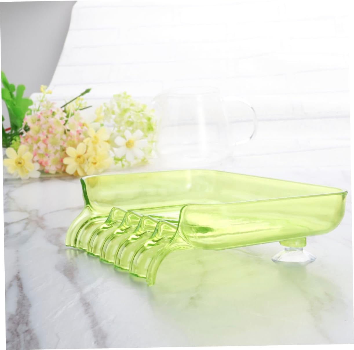 JoinPaya Modern Green Wall-Mountable Soap Dish for Bathrooms