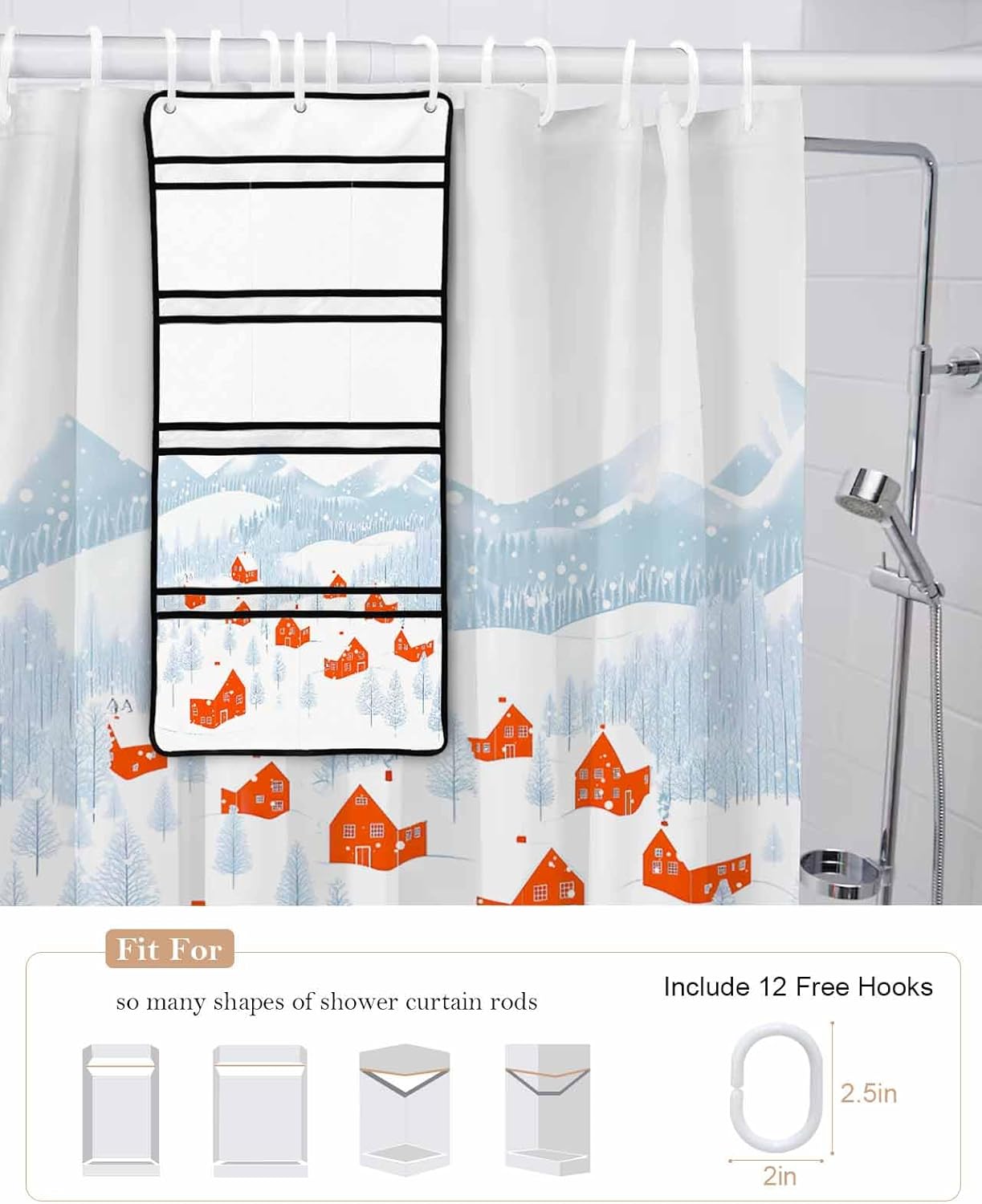 ZFUNCING Mesh Shower Organizer Set