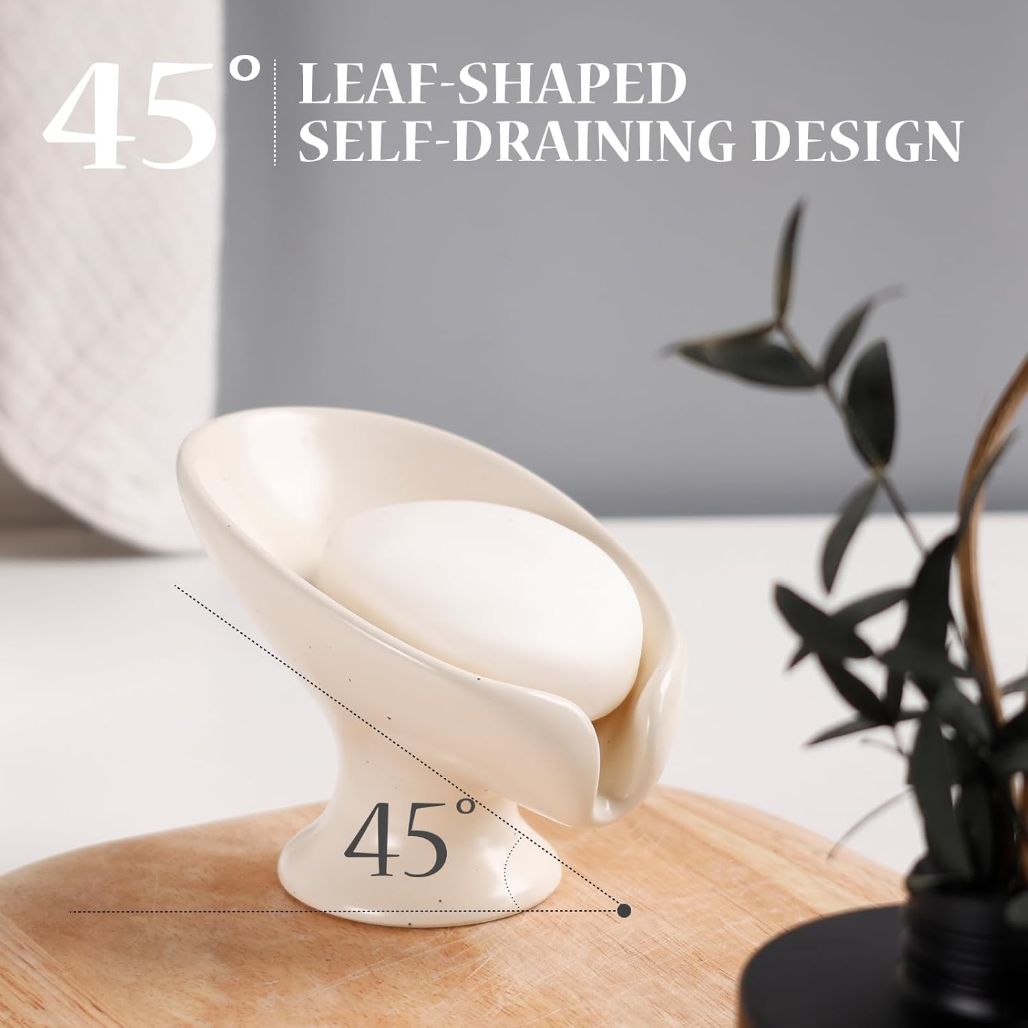 ANSS HOME Soap Dish Self-Draining Bar Soap Holder for Bathroom Sink