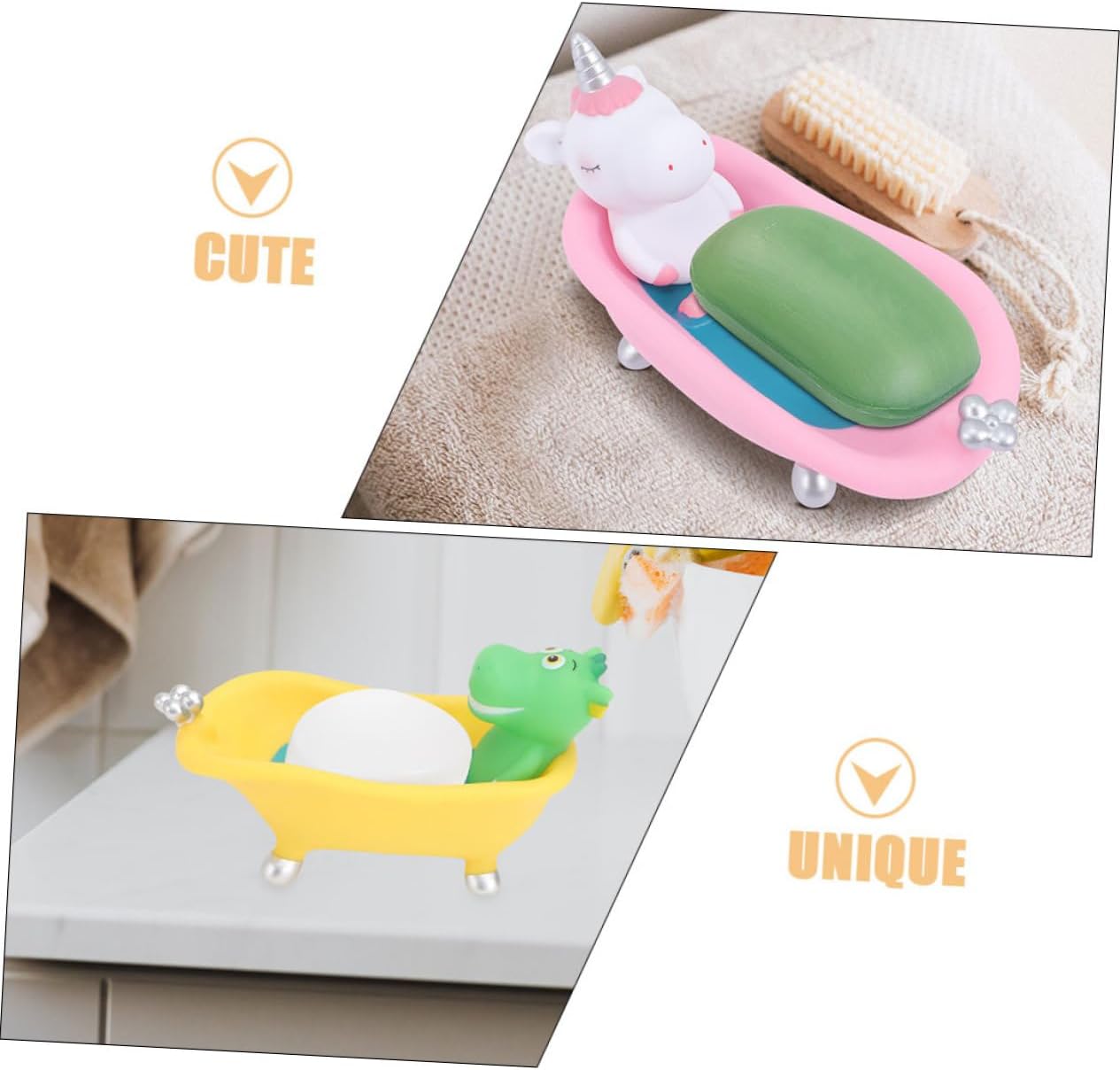 VALICLUD 2 Piece Cute Cartoon Dinosaur Soap Holder for Kids
