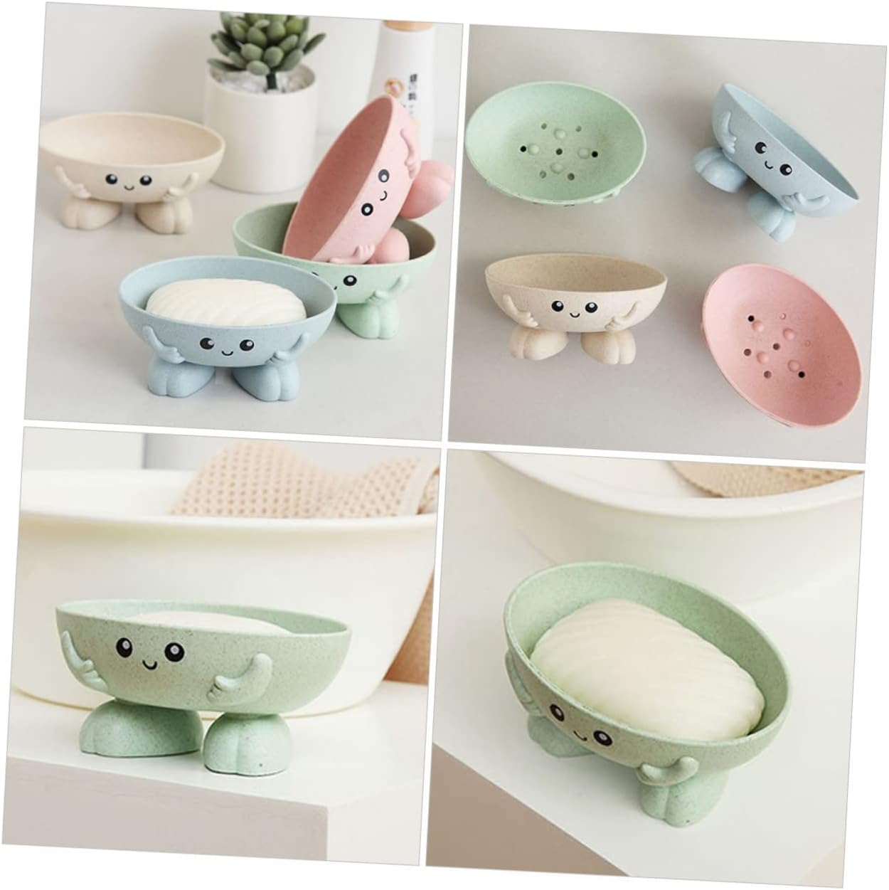 Elegant 2-Pack Compact Design for Bathroom Kitchen Soap Dishes