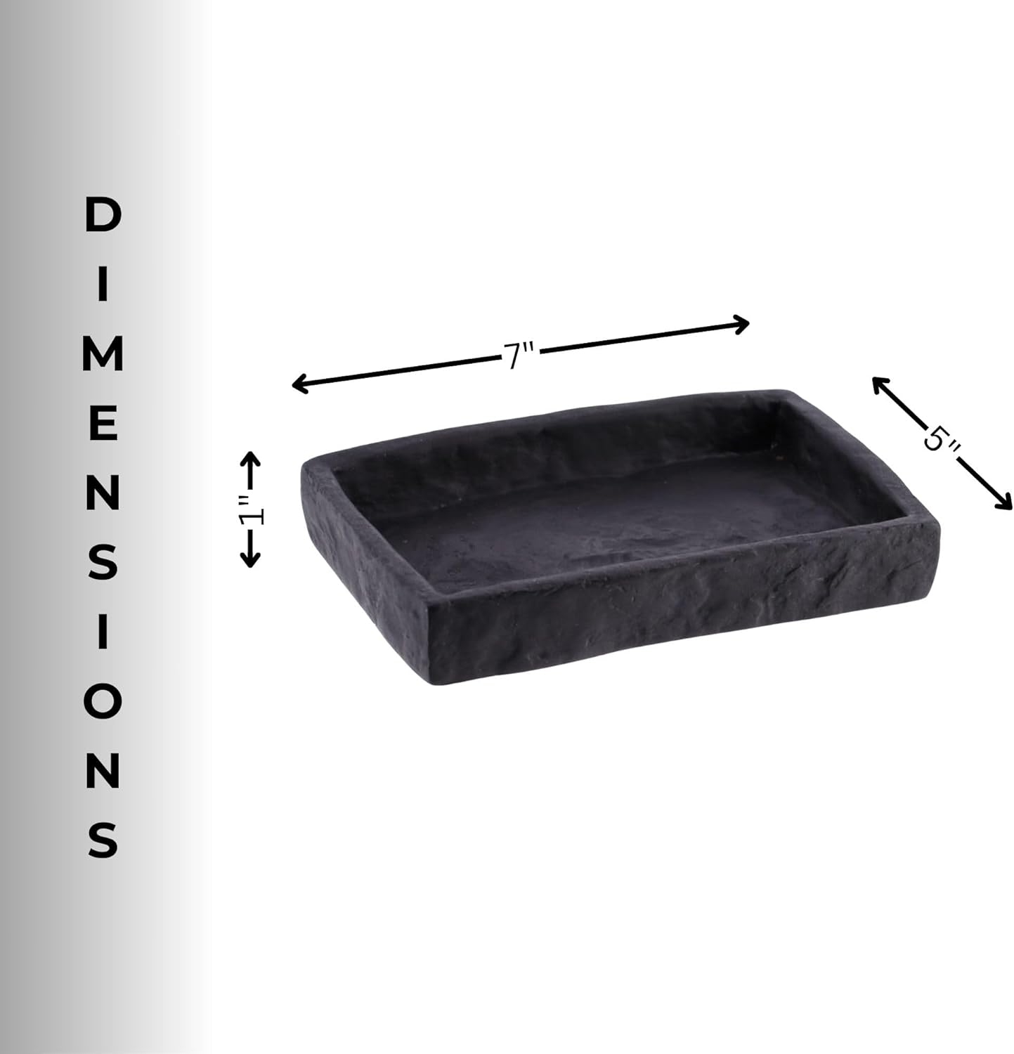 EVIDECO Black Stone Effect Soap Dish Tray