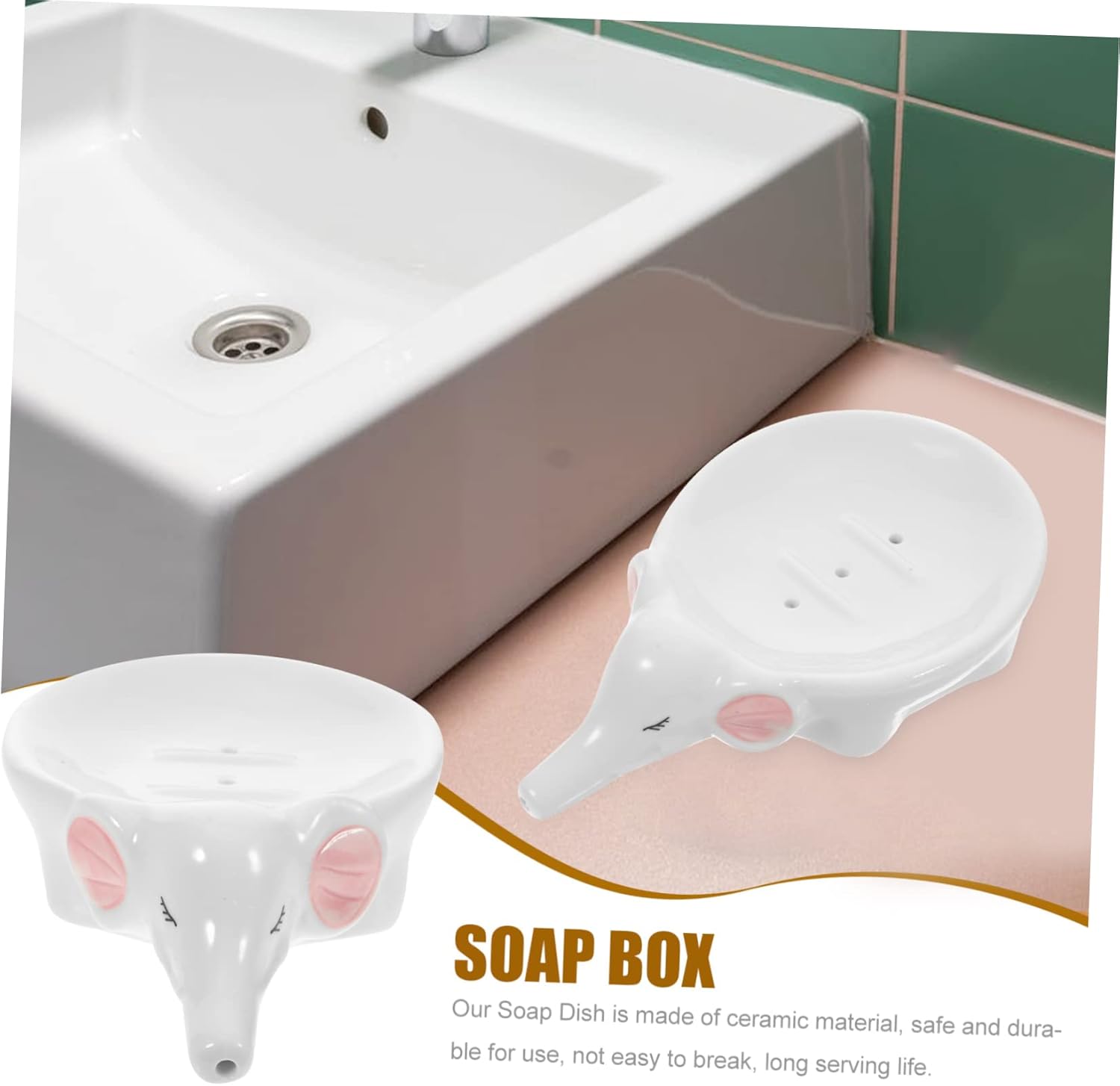 ABOOFAN Elephant Ceramic Soap Holder