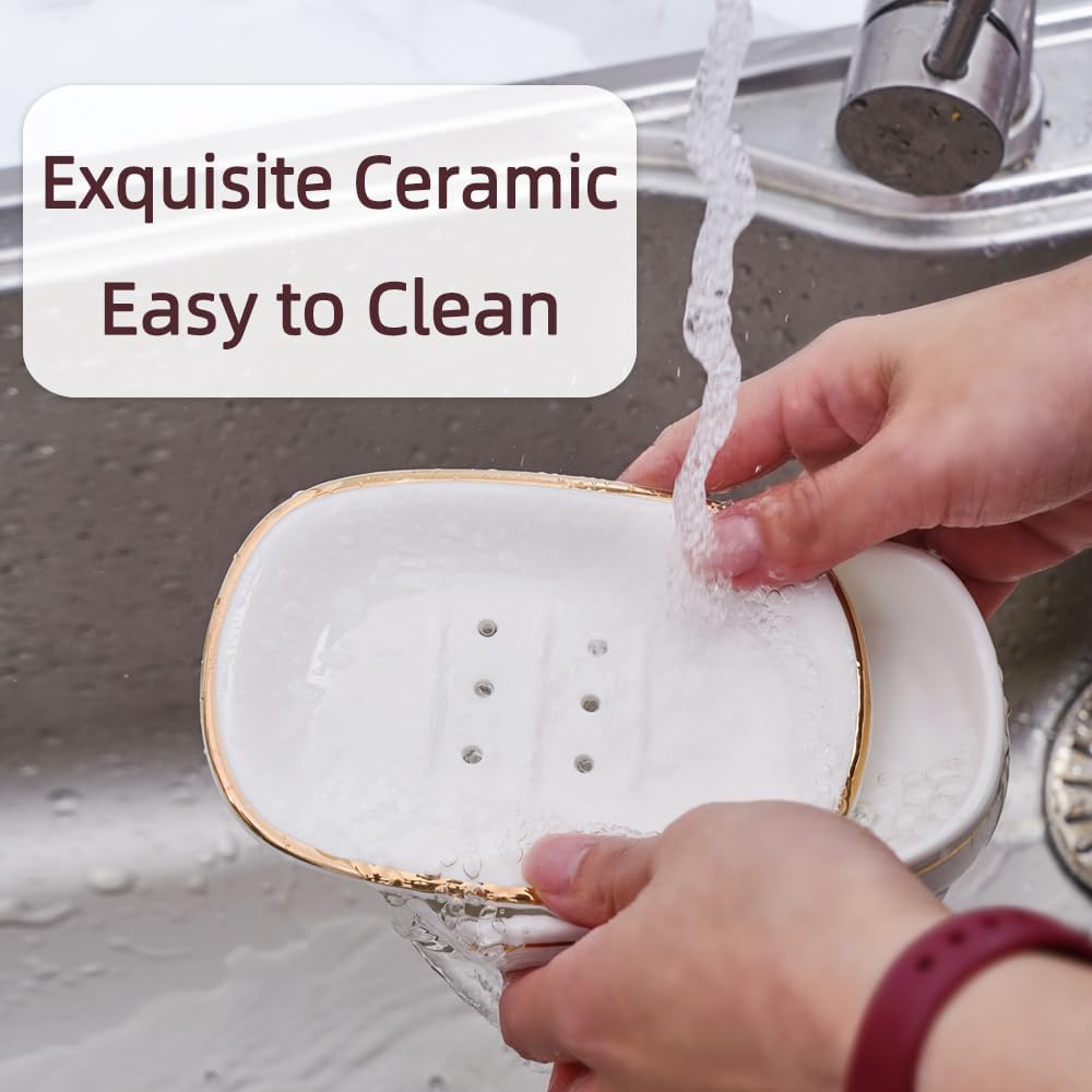Elegant Self-Draining Soap Dish for Organized Bathroom Life