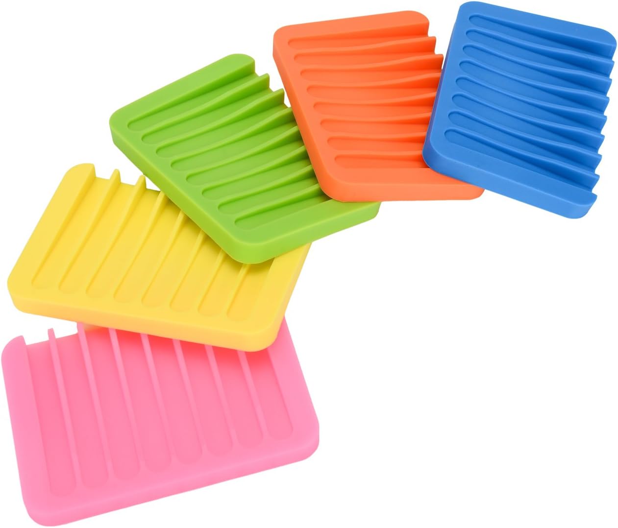 Vibrant silicone soap dish set for bathroom