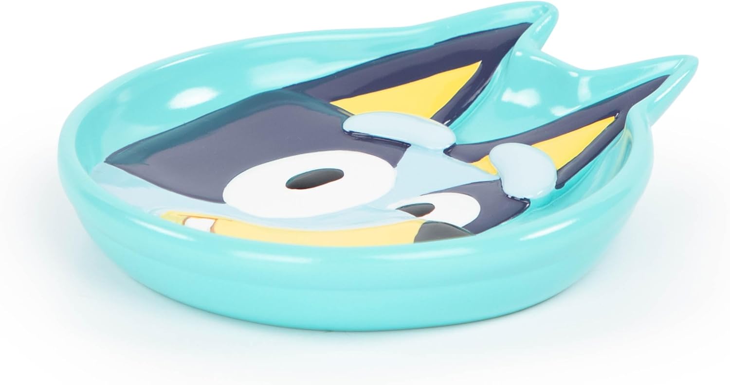 Jay Franco Playful Blue Resin Kids Bathroom Soap Dish