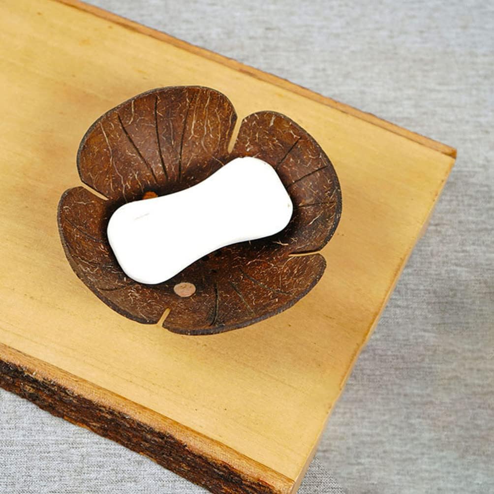 Eco-Friendly Coconut Shell Flower-Shape Soap Dish