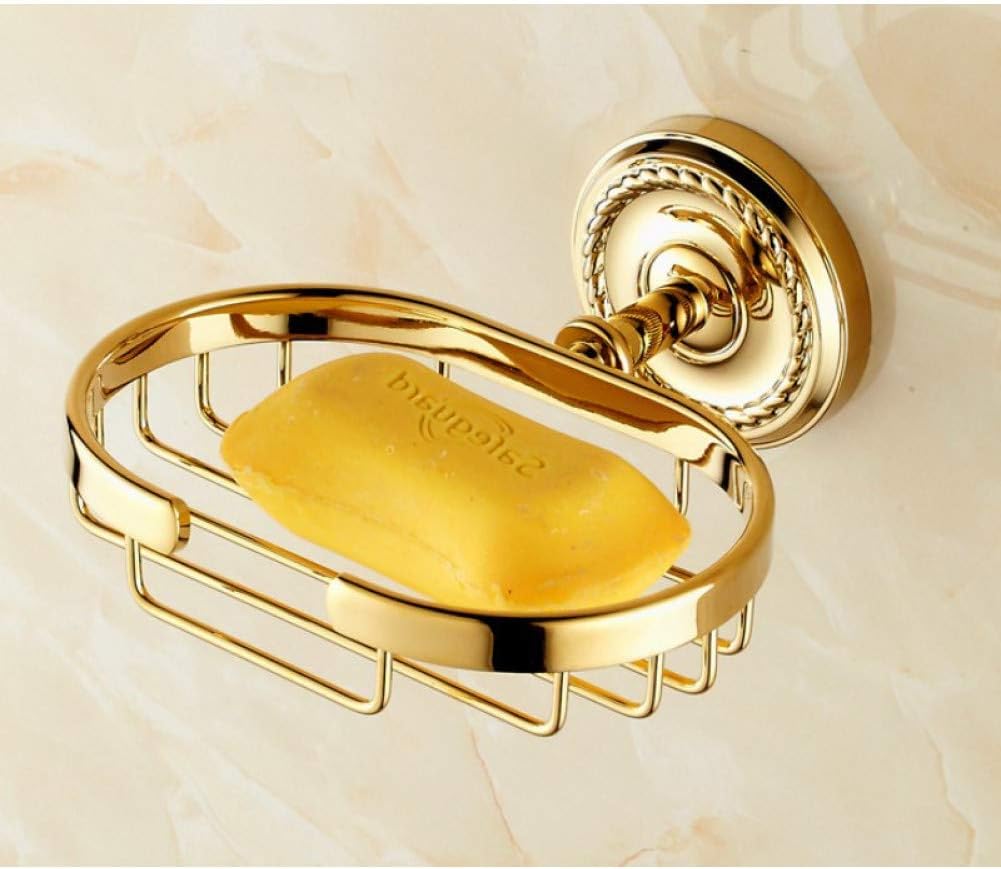 _soap dish with polished gold finish