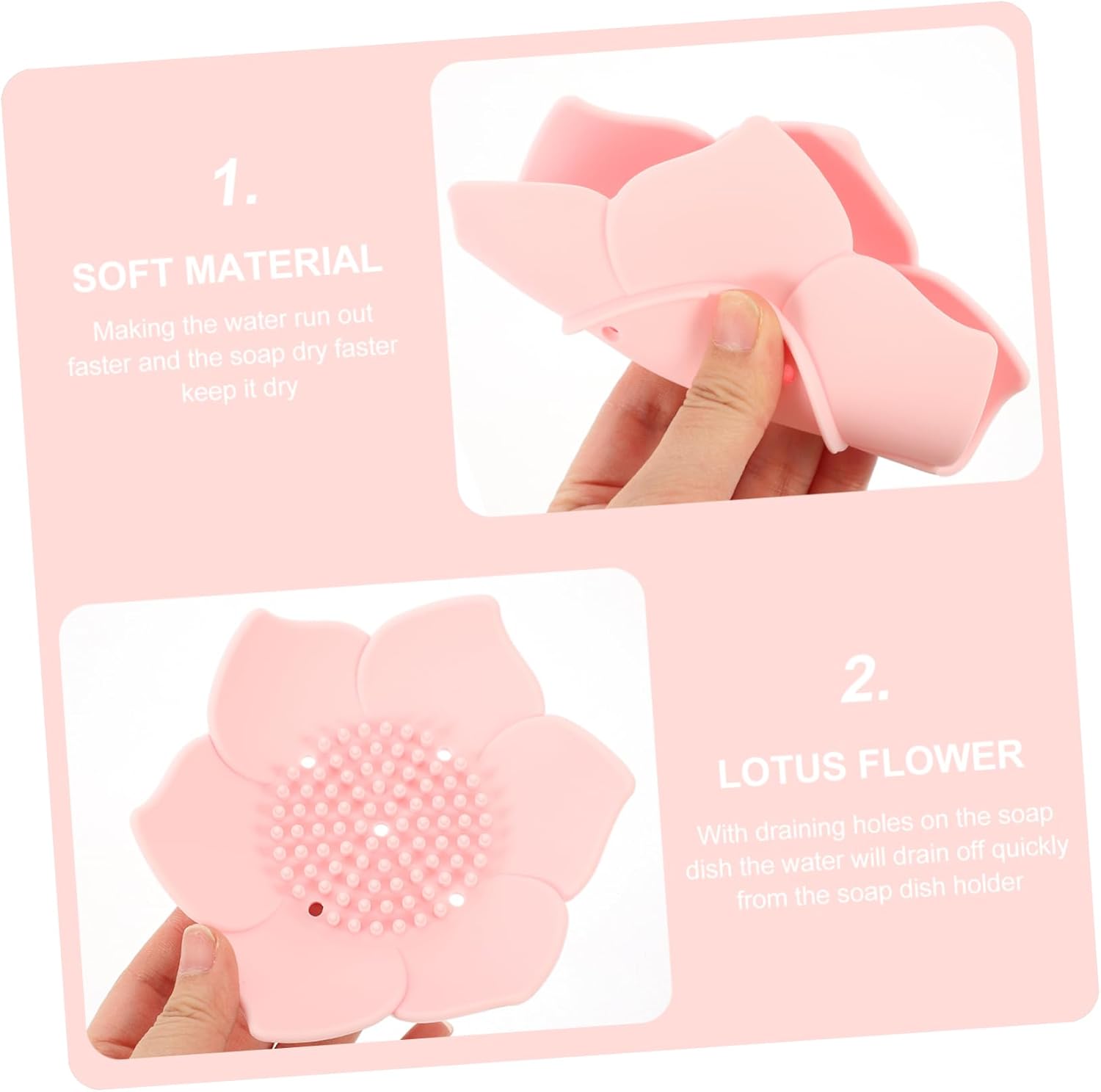 Floral Silicone Soap Holder 2-Piece Set