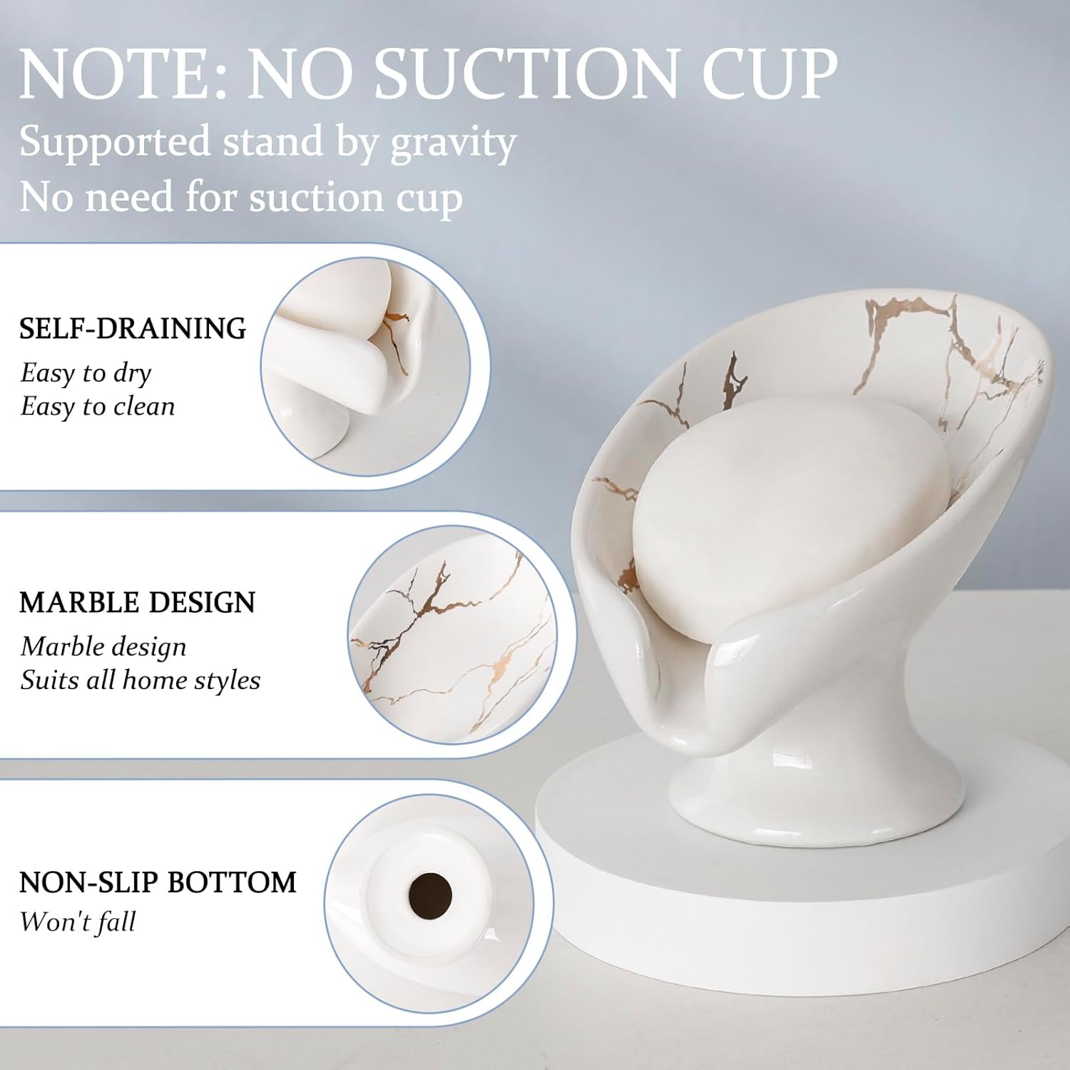 Self-Draining Soap Dish Set by ANTISS HOME