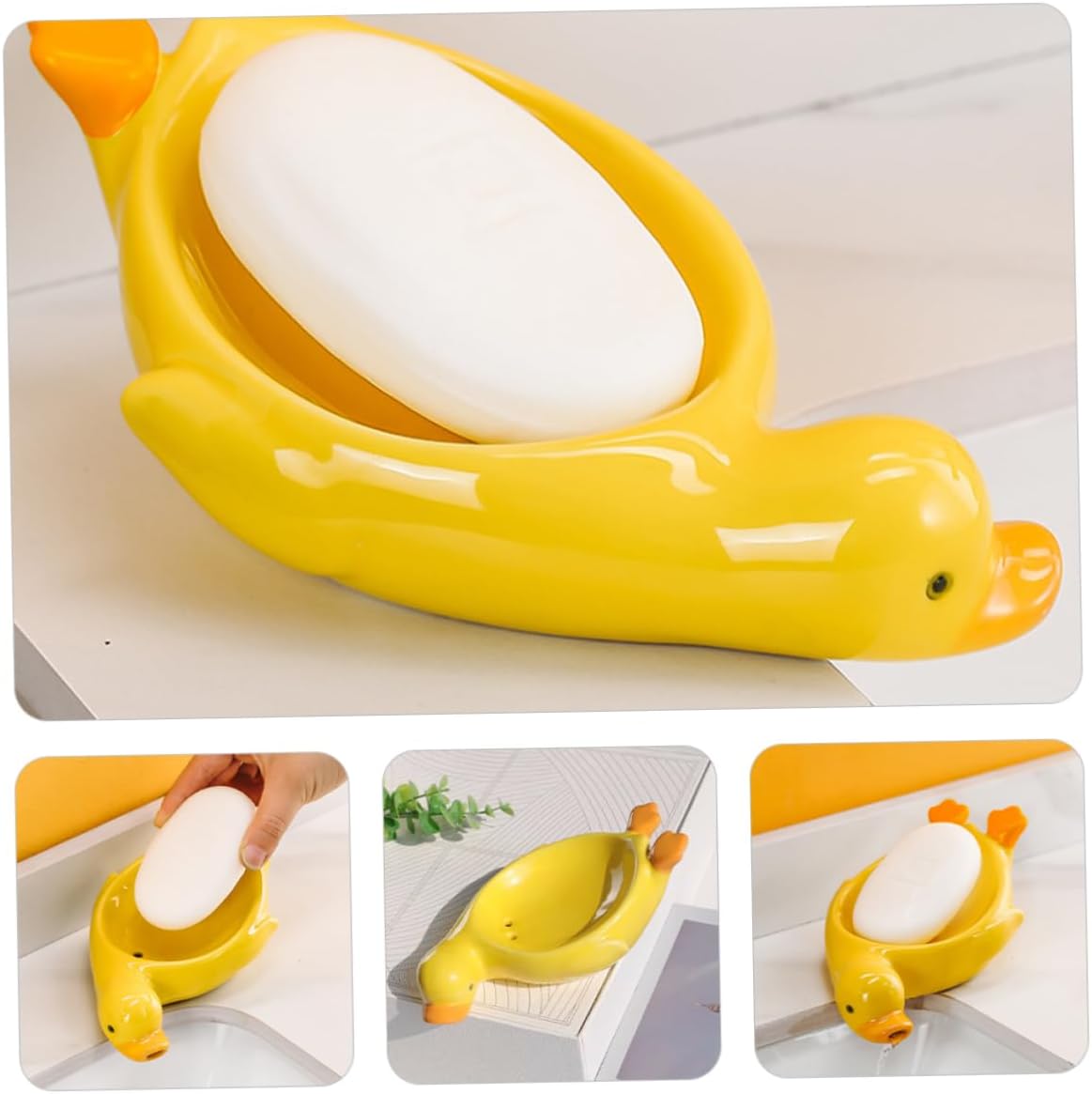 Duck-Shape Ceramic Soap Dish