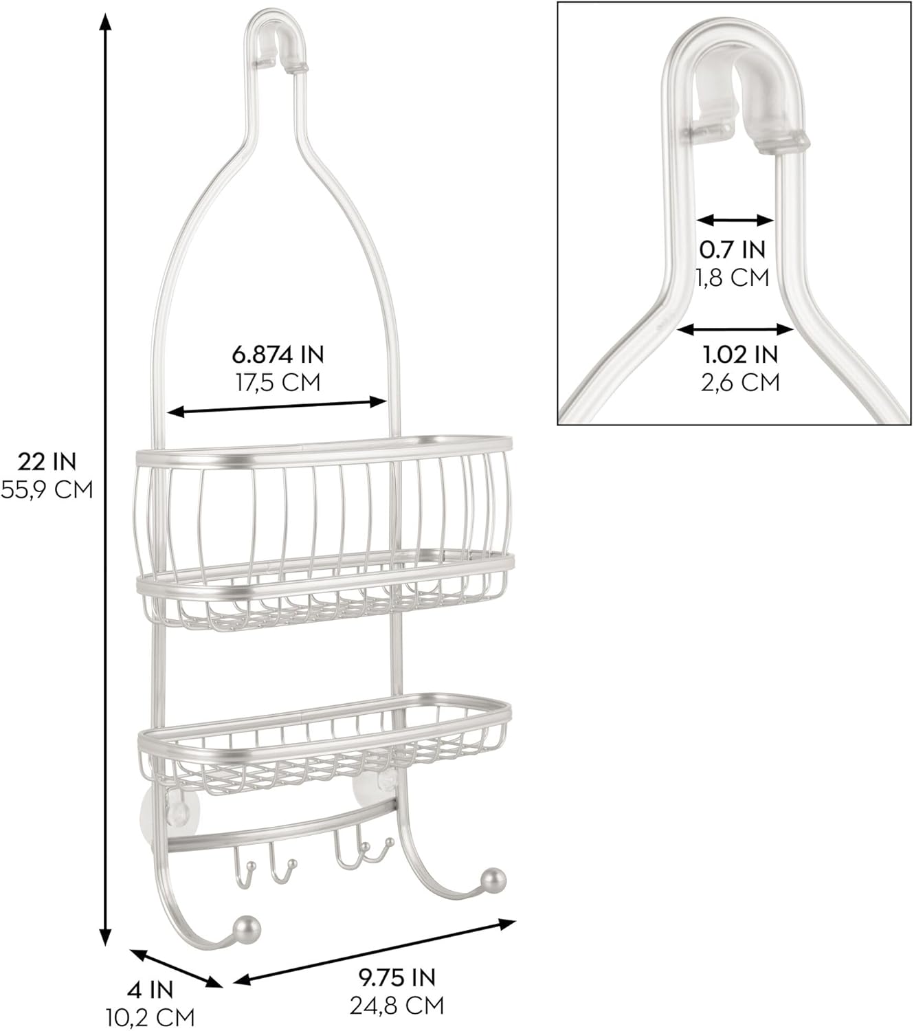 Stylish iDesign York Hanging Shower Caddy Organizer for Your Bathroom