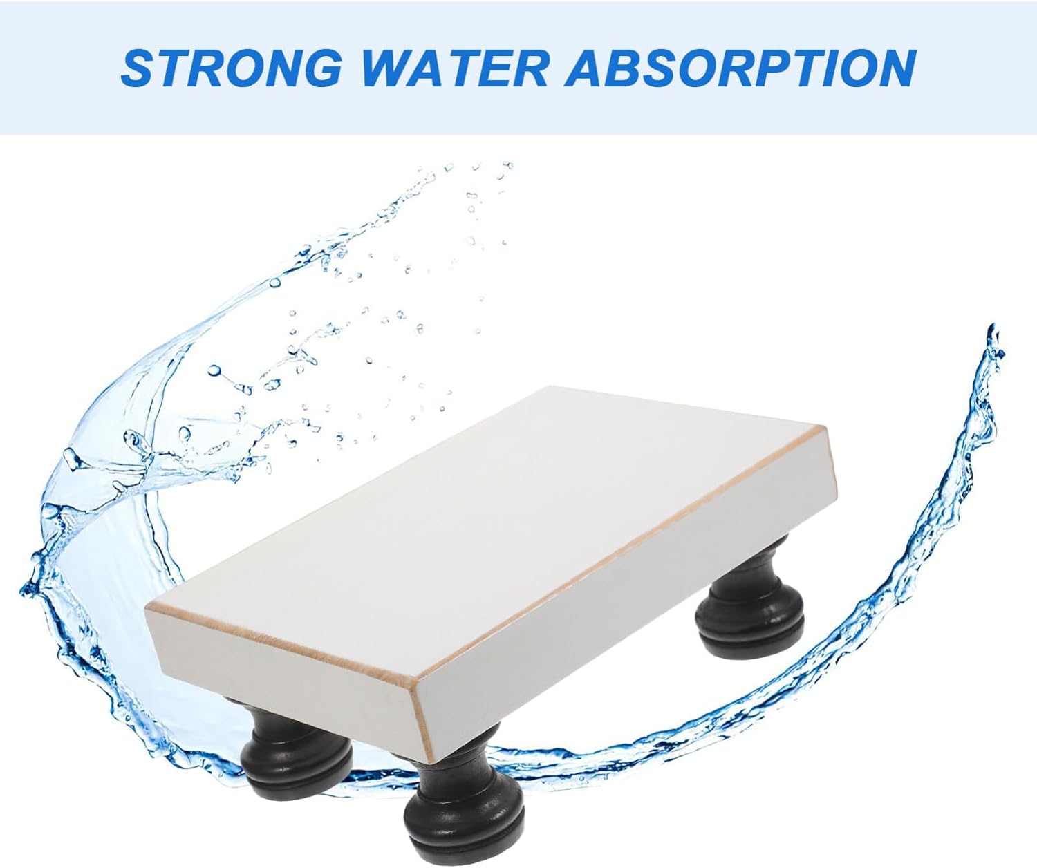 Alipis Wooden Soap Holder Stool with Storage for Bathroom