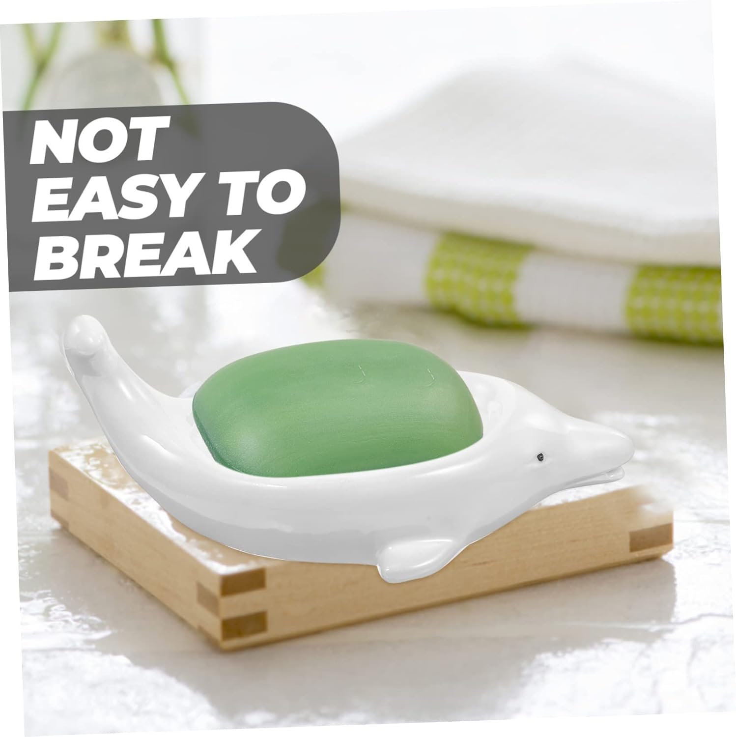 Elegant Self-Draining Ceramic Dolphin Soap Dish
