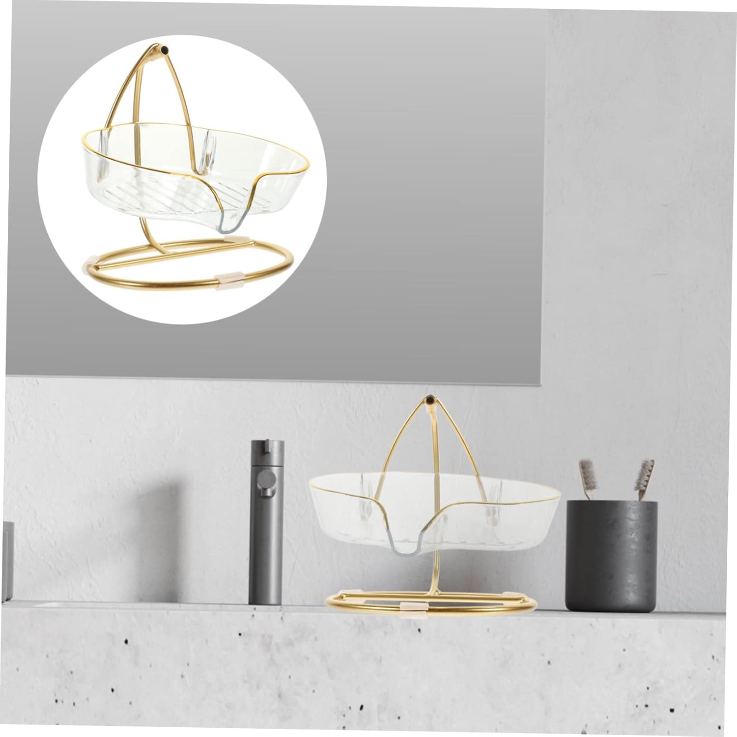 Magiclulu Transparent Dish with Iron Rack Decorative Organizer