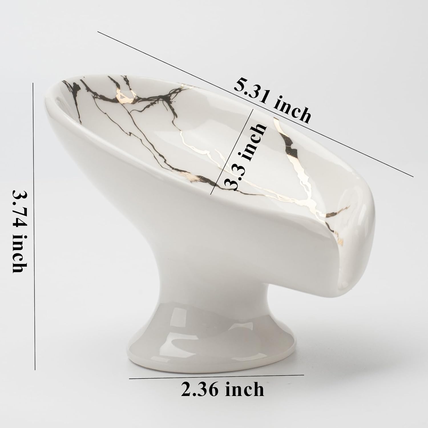 Ceramic Leaf Soap Holder with Drainage White