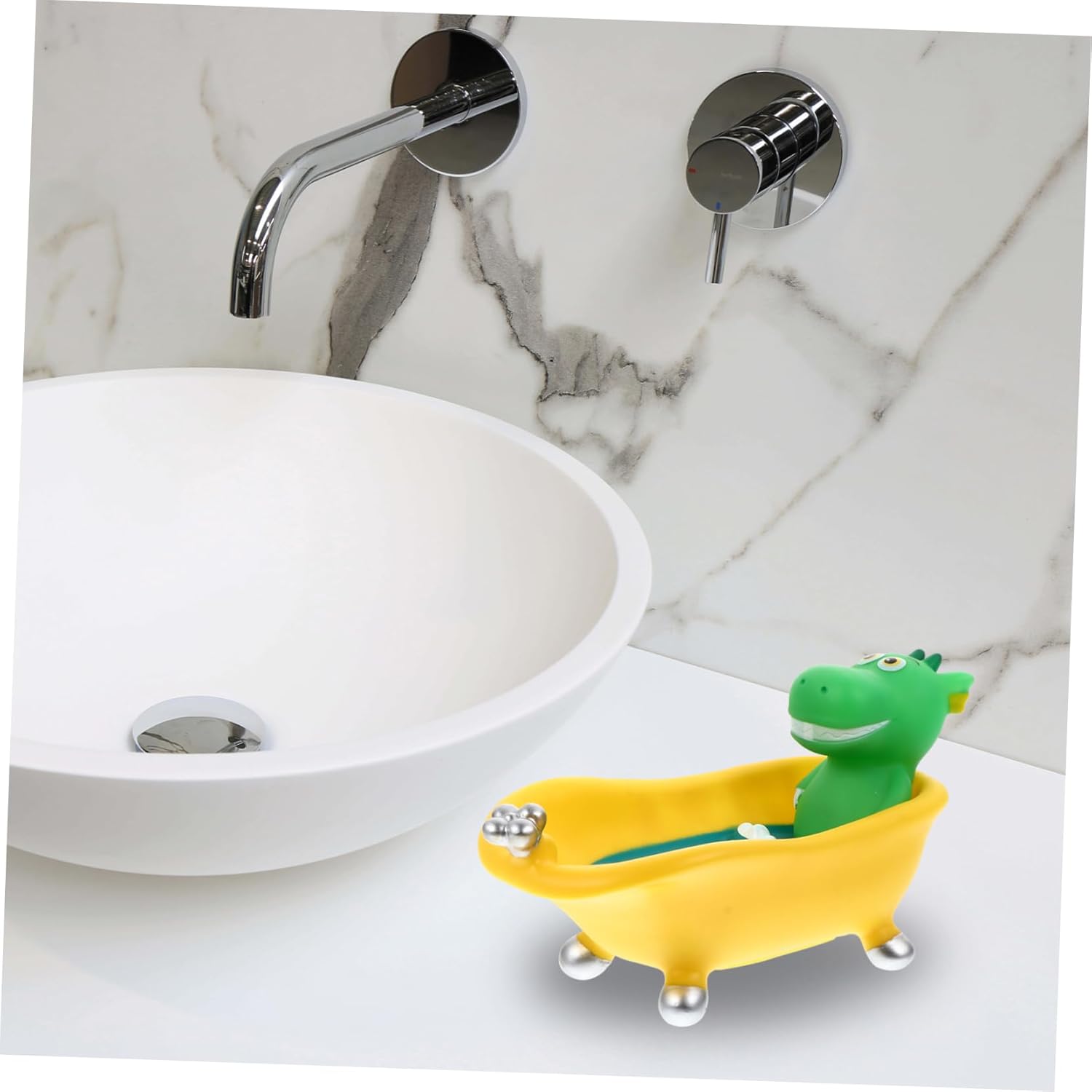 Cute Dinosaur Soap Dish Sponge_holder Small Box Drainage Design Boys and Girls