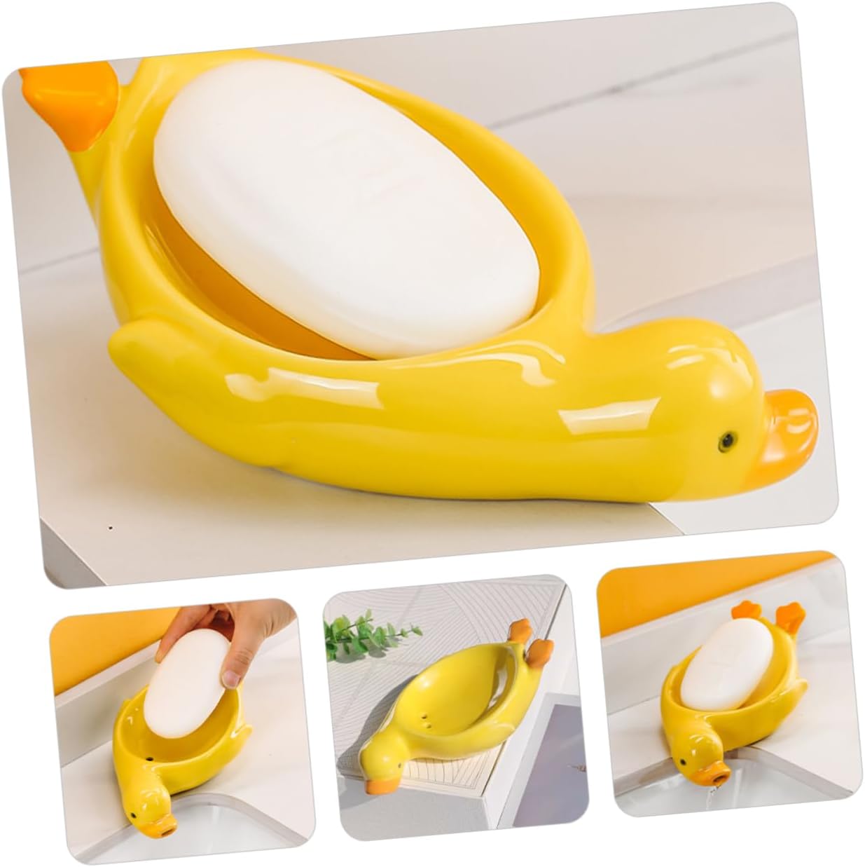 Healifty Ceramic Soap Holder Clean Kitchen Stylish Design Durable Functional