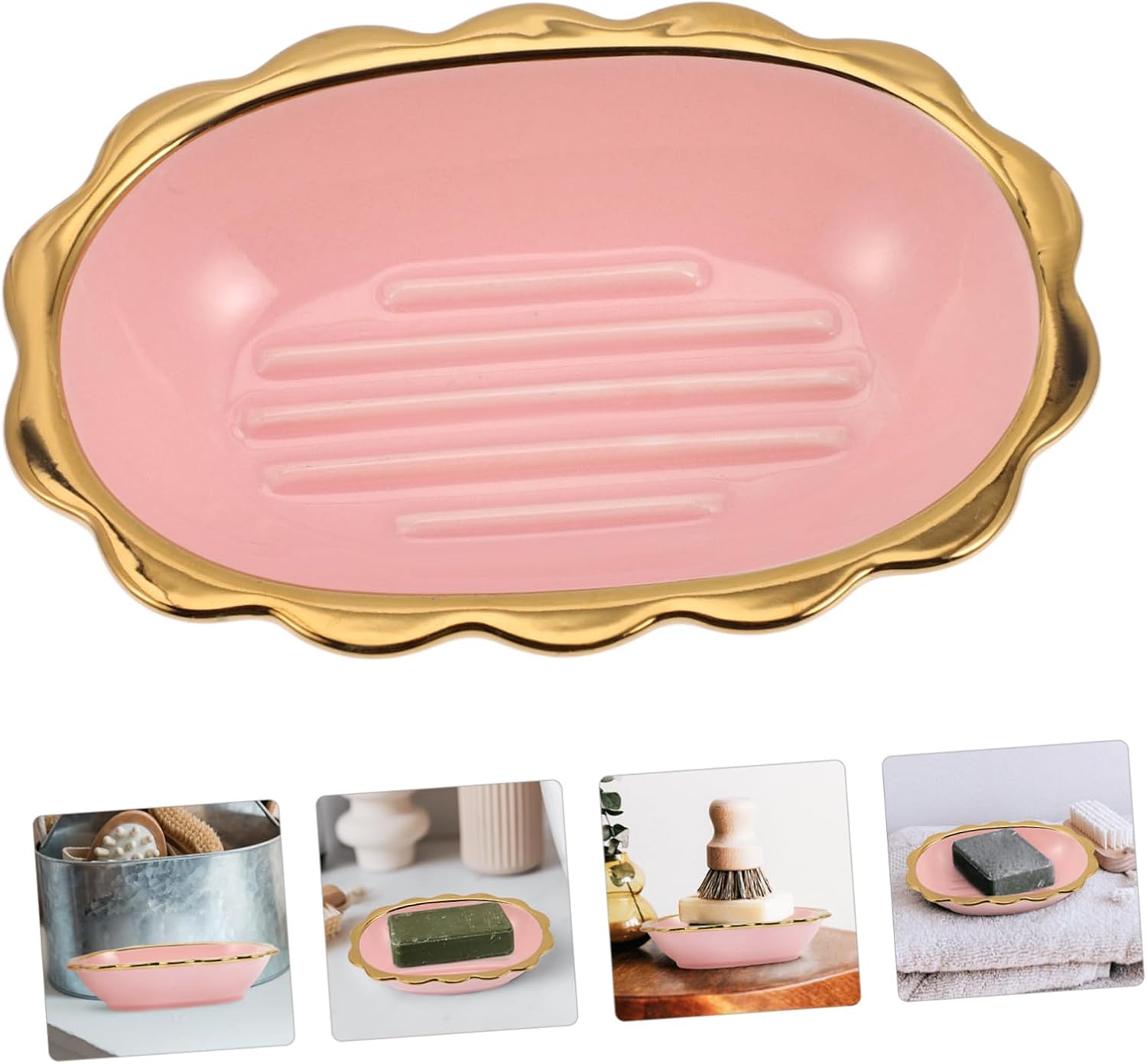 Zerodeko Ceramic Soap Dish Luxury with Elegant Design for Home Kitchen