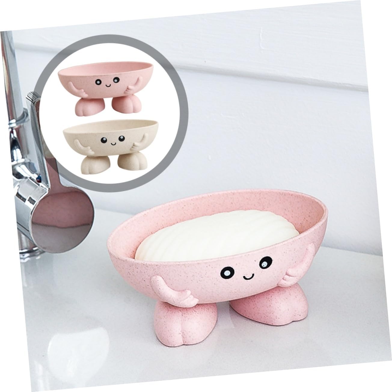 Cute Cartoon Soap Holder Set for Bathroom Kitchen