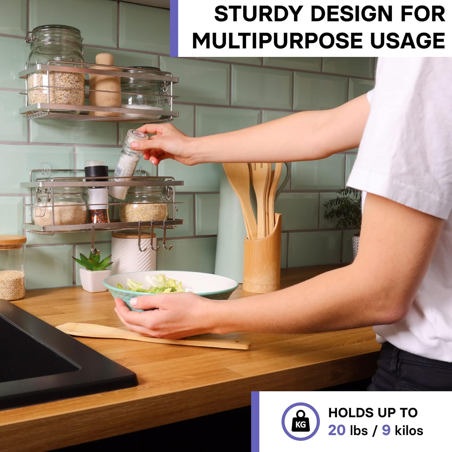 Sturdy 304 Stainless Steel Showers Organizer 2-Pack