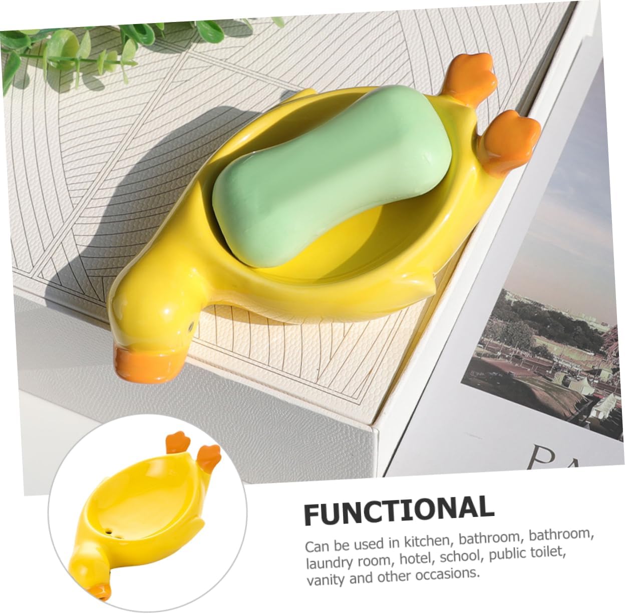 VALICLUD Cute DC Ceramic Dish Self-Draining Perfect for the Bathroom Kitchen